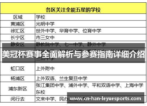 美冠杯赛事全面解析与参赛指南详细介绍